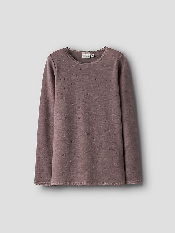 Name It Wang Wool Needle Long Sleeve Top Solid Antler