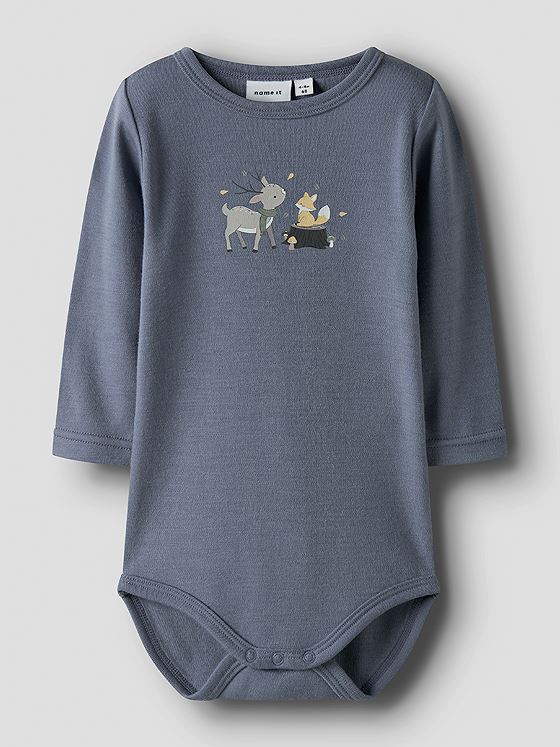 Name It Willitus Wool Long Sleeve Body Folkstone Gray
