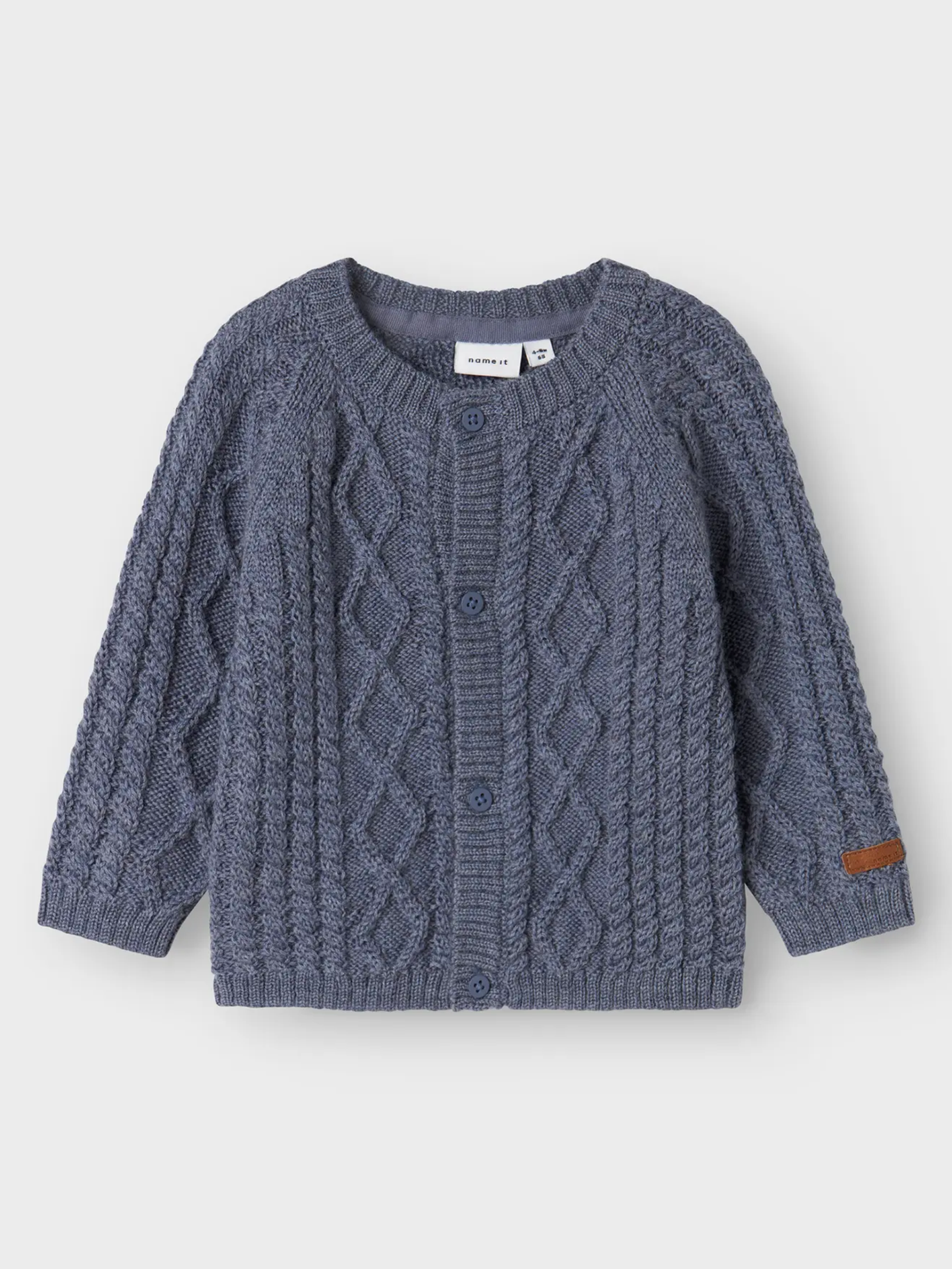 Name It Wrilla Wool Long Sleeve Knit Cardigan Folkstone Gray