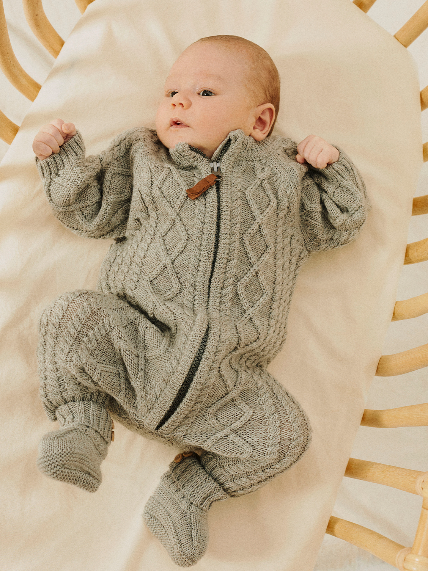 Name It Wrilla Wool Long Sleeve Knit Suit Dried Sage