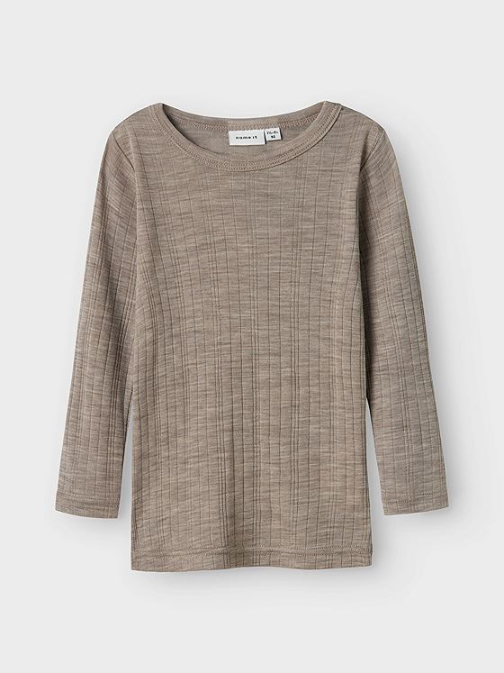 Name It Wang Wool Needle Long Sleeve Top Solid Satellite
