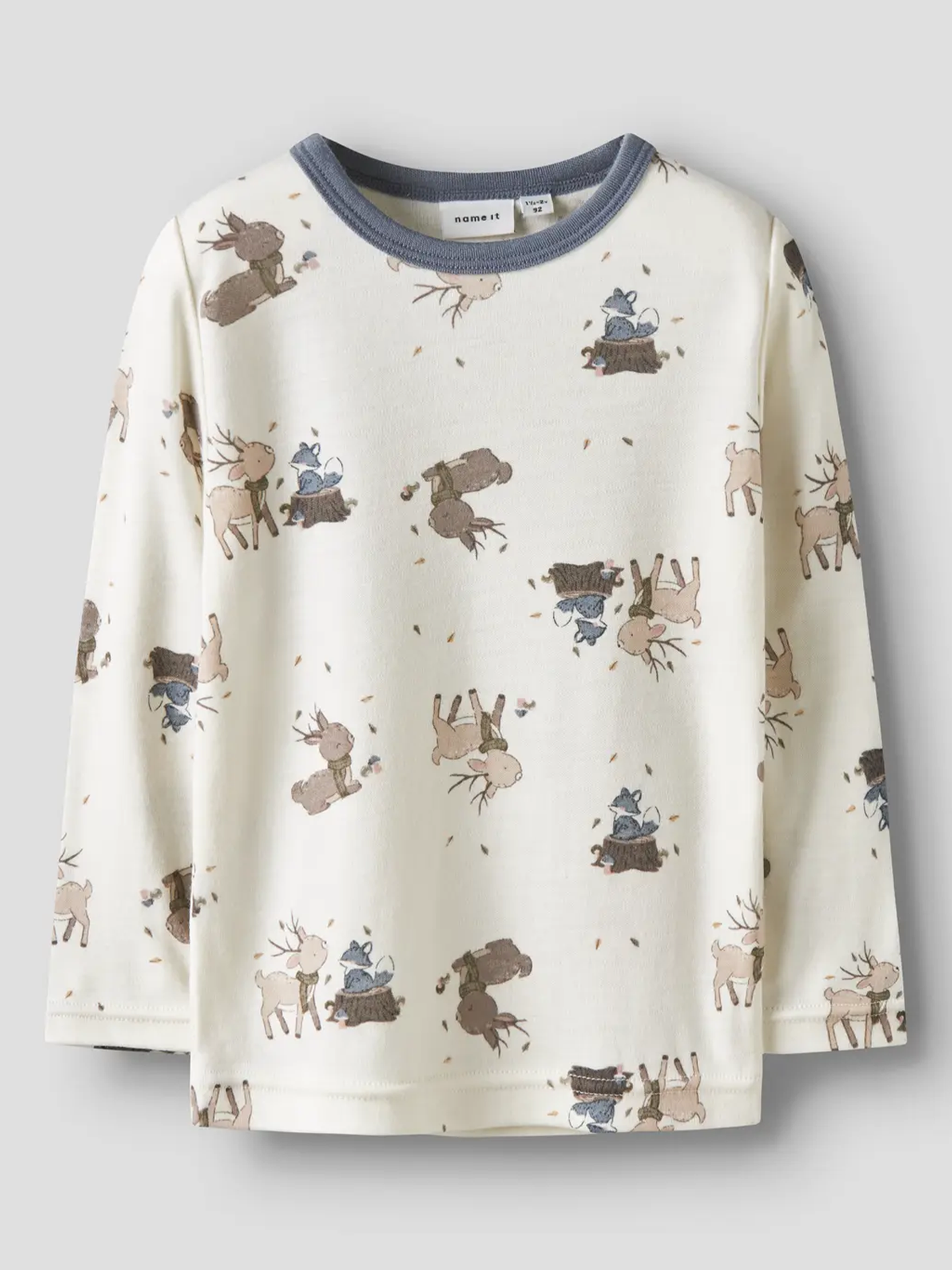 Name It Willitus Wool Long Sleeve Top Snow White Deer