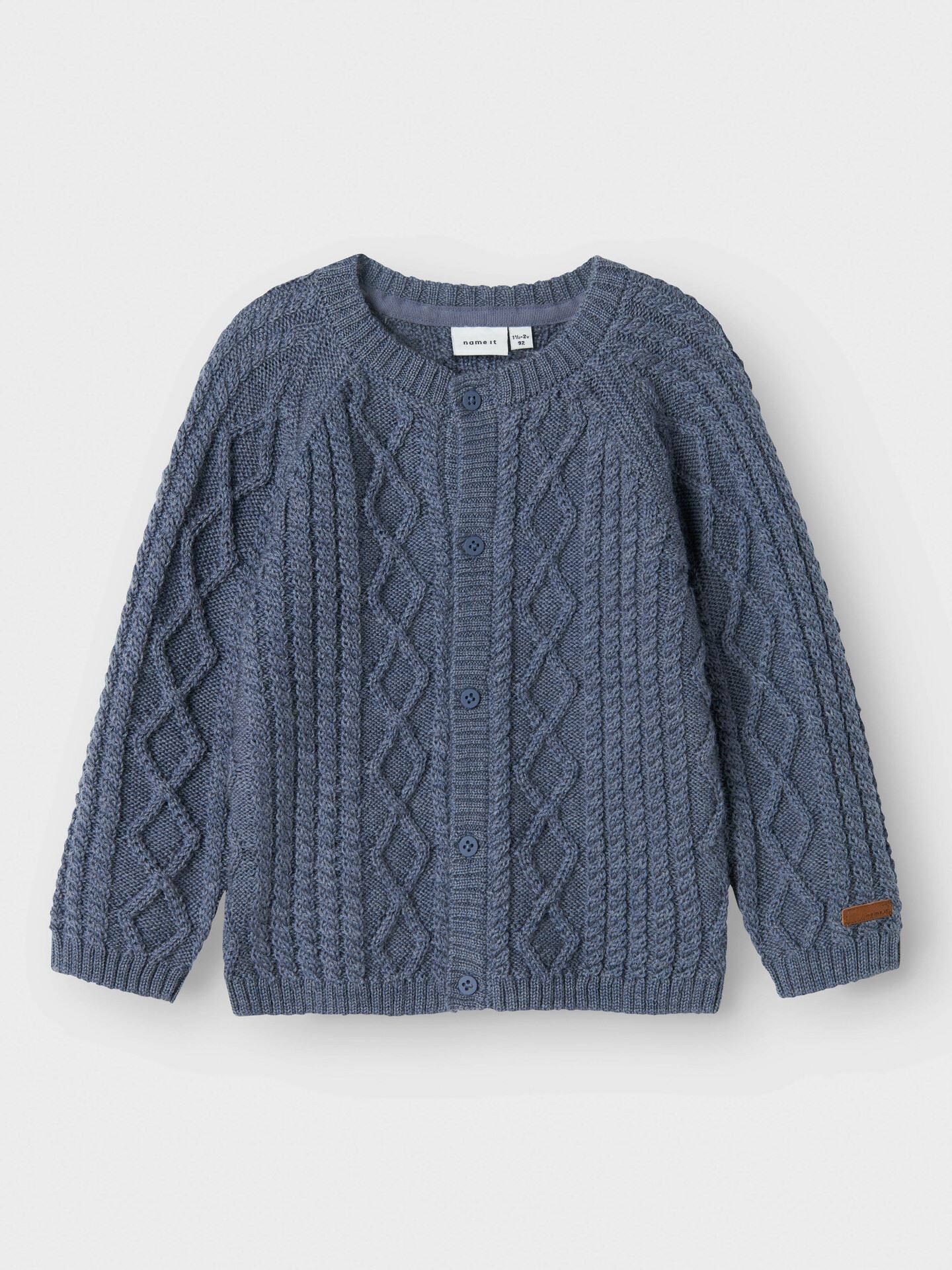 Name It Wrilla Wool Long Sleeve Knit Cardigan Folkstone Gray