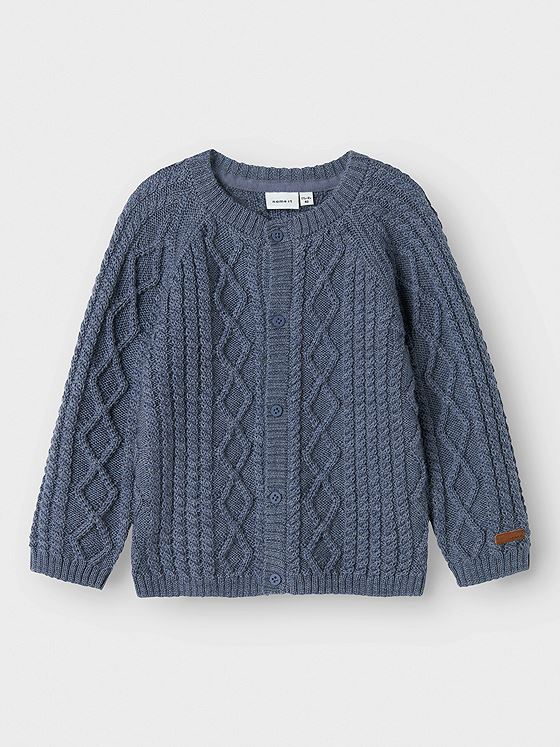 Name It Wrilla Wool Long Sleeve Knit Cardigan Folkstone Gray