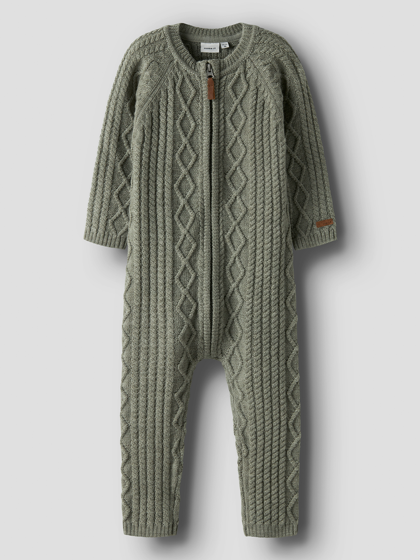 Name It Wrilla Wool Long Sleeve Knit Suit Dried Sage