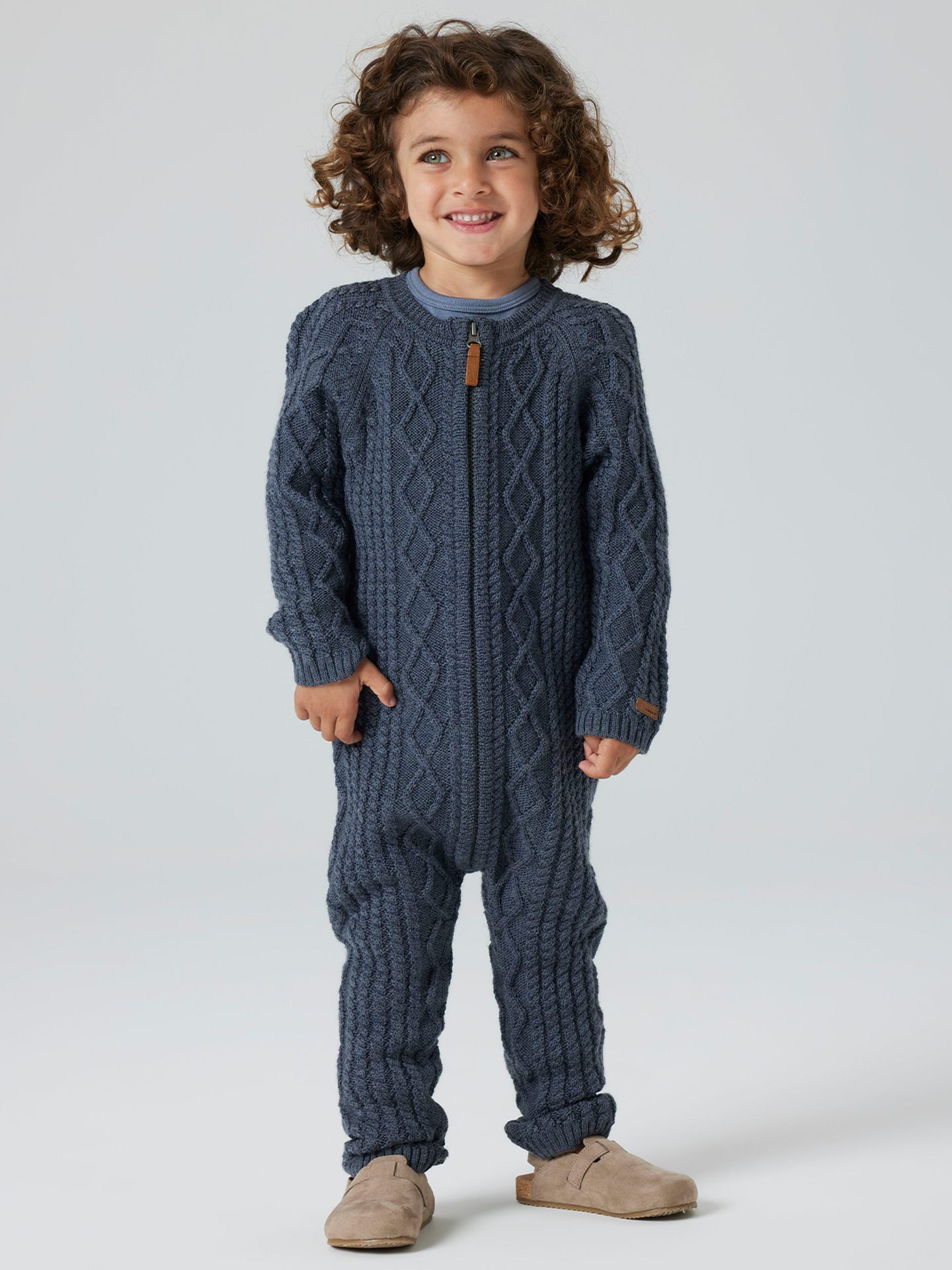 Name It Wrilla Wool Long Sleeve Knit Suit Folkstone Gray