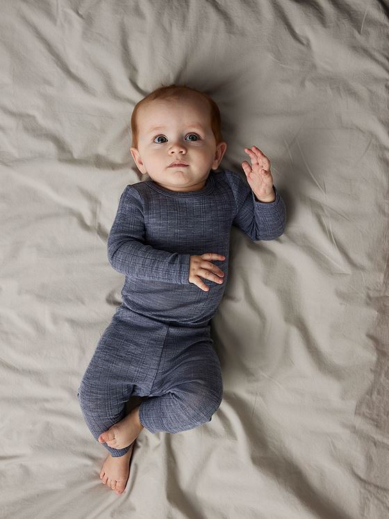 Name It Wang Wool Needle Longjohn Solid Folkstone Gray