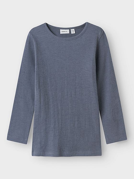 Name It Wossa Wo/Si Rib Long Sleeve Top Folkstone Gray