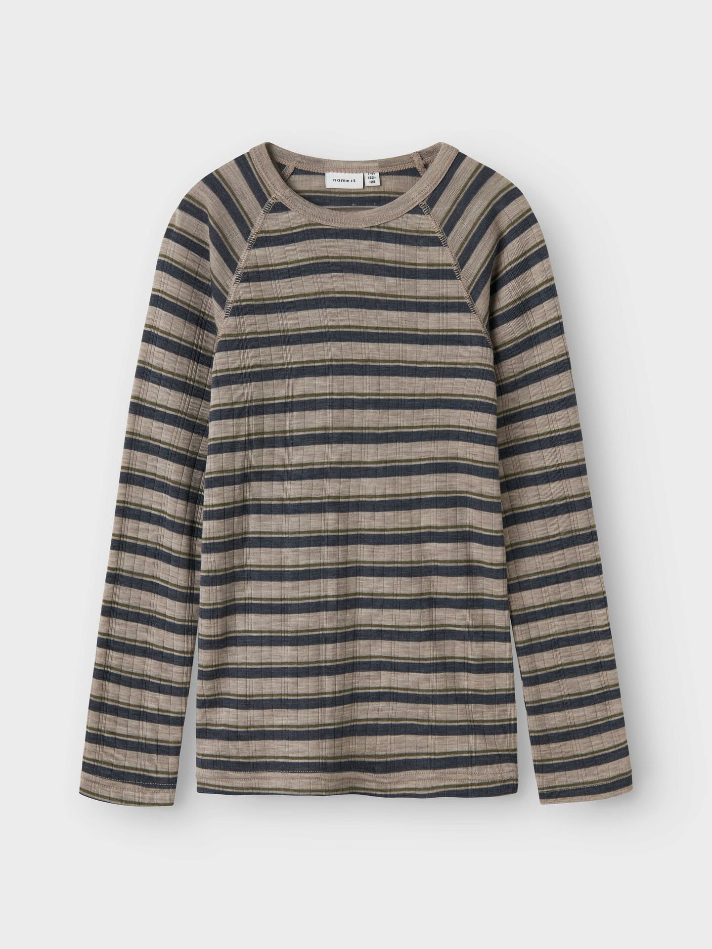 Name It Wang Wool Needle Long Sleeve Top Stripe Satellite