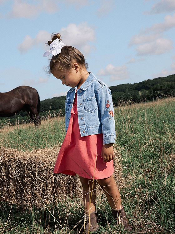 Name It Conny Emb Denim Jacket Light Blue Denim