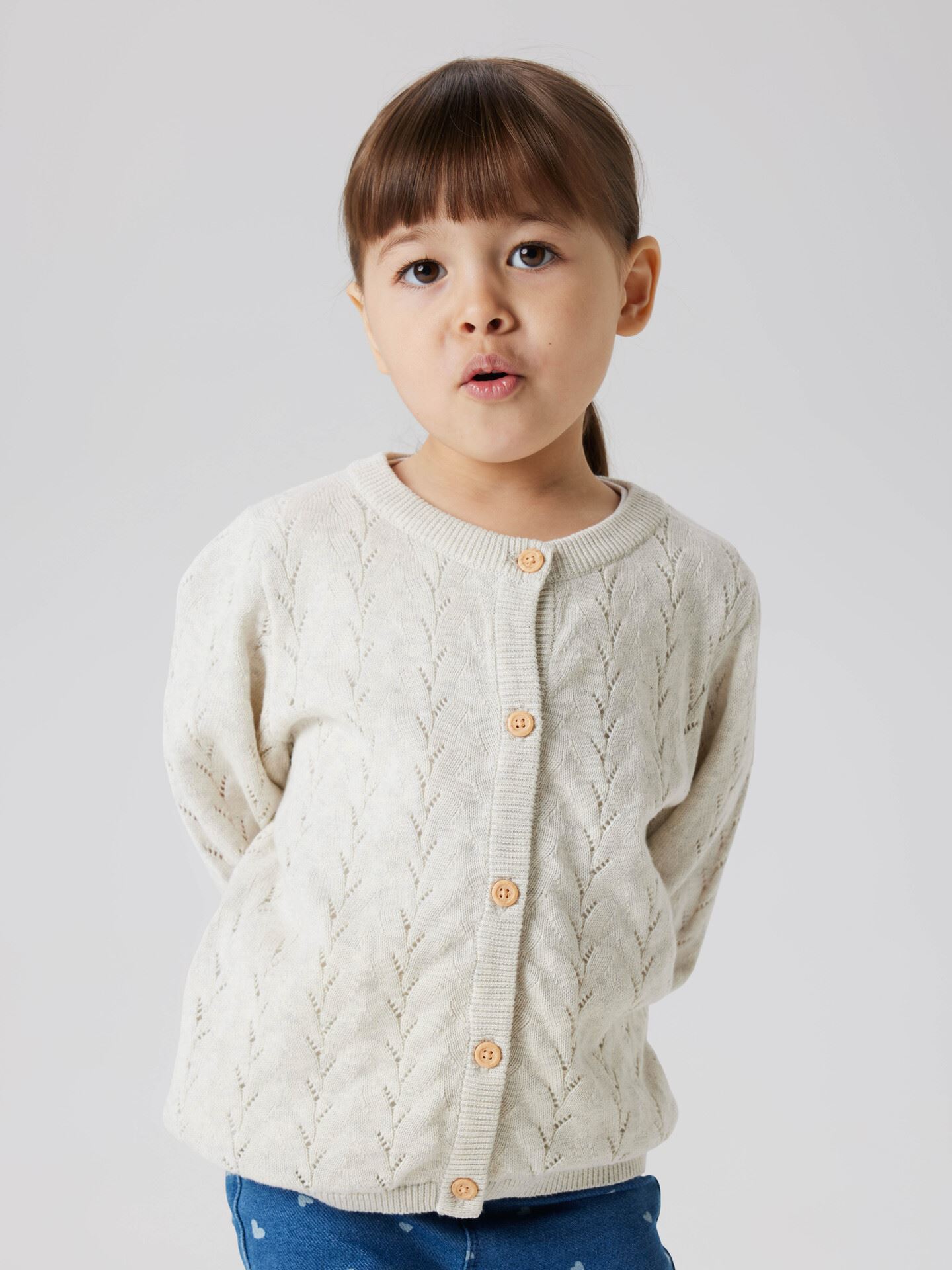 Name It Banni Long Sleeve Knit Cardigan Peyote Melange