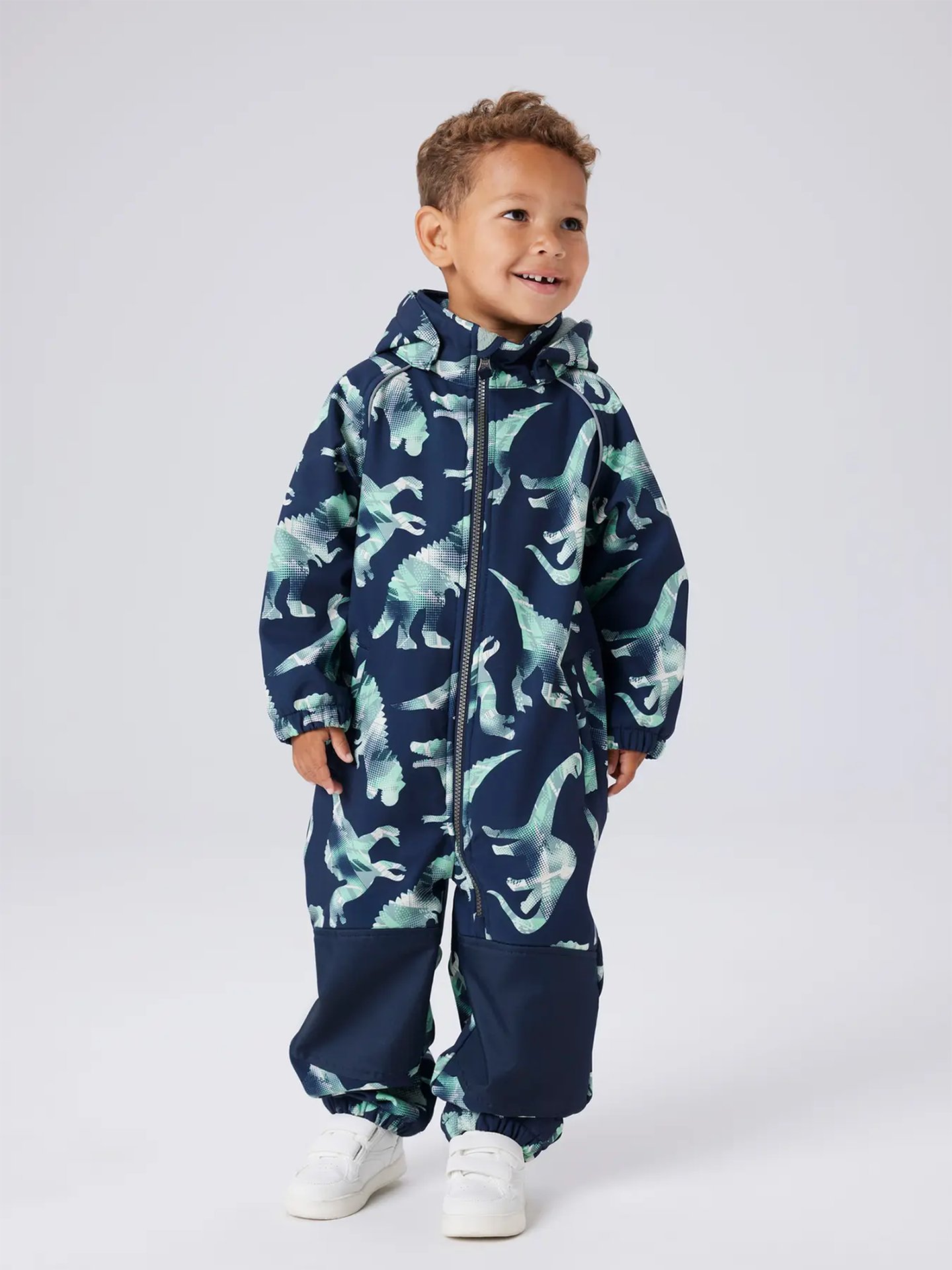 Name It Alfa08 Softshell Suit All Over Print Dark Sapphire Graphic Dino