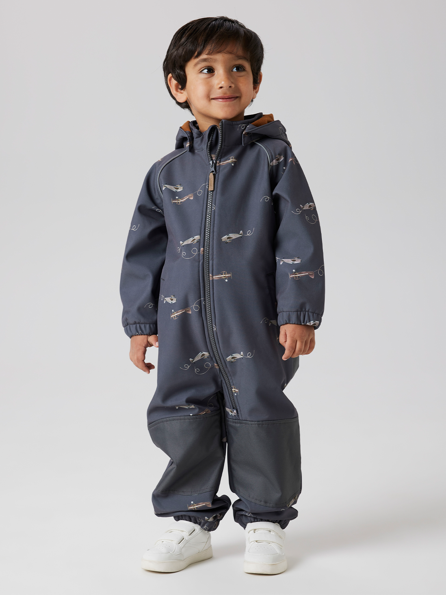 Name It Alfa08 Softshell Suit All Over Print Grey Pinestripe