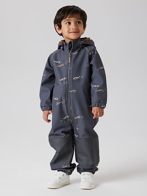 Name It Alfa08 Softshell Suit All Over Print Grey Pinestripe