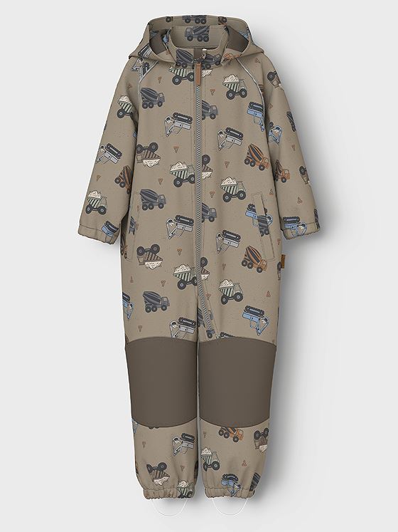 Name It Alfa08 Softshell Suit All Over Print Silver Mink