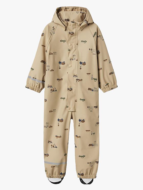 Name It Dry10 Rain Suit Fleece Aop White Pepper