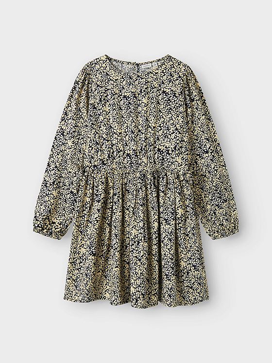 Name It Tirulle Bow Long Sleeve Dress Pastel Yellow