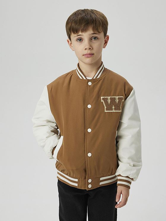 Name It Mains Varsity Jacket Toasted Coconut