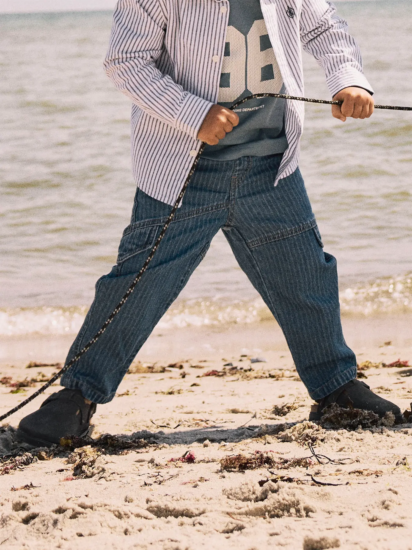 Name It Ben Tap Stripe Jeans Medium Blue Denim