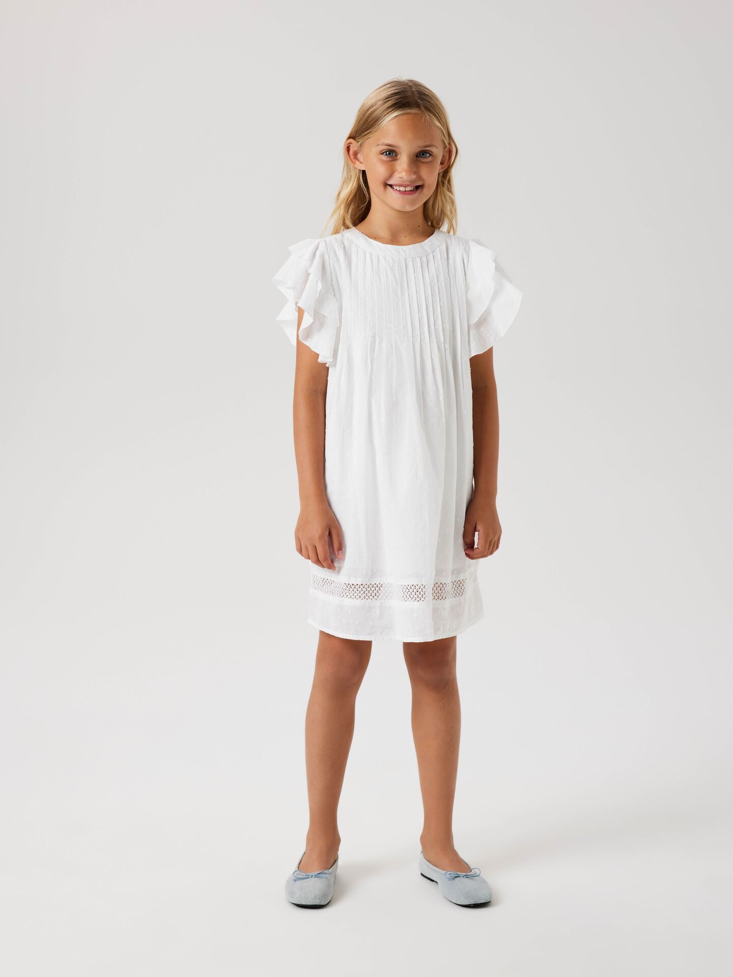 Name It Faride Short Sleeve Dress Bright White