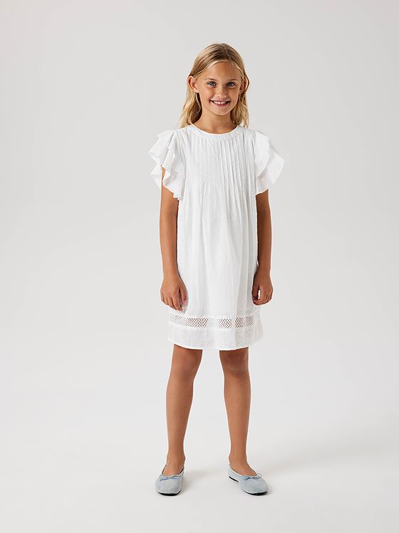 Name It Faride Short Sleeve Dress Bright White