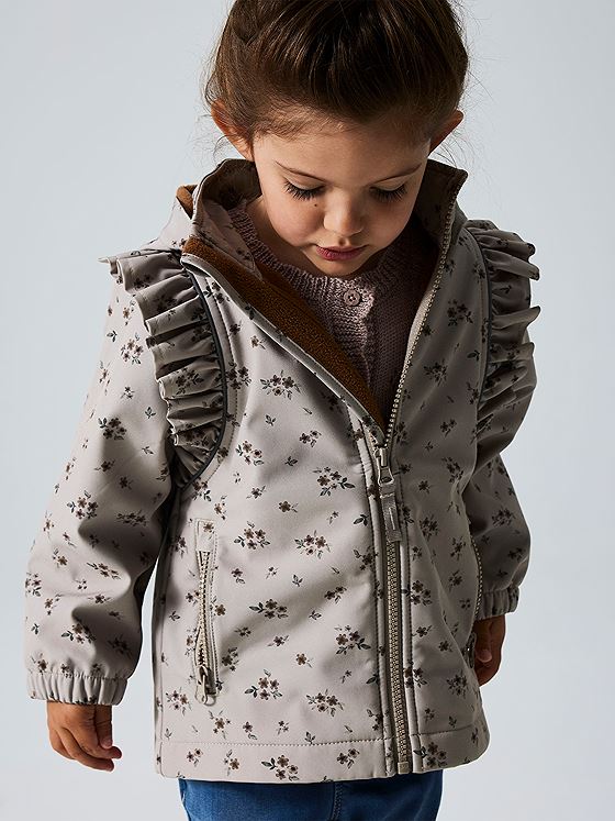 Name It Alfa08 Softshell Jacket Frill Aop Fo Pure Cashmere