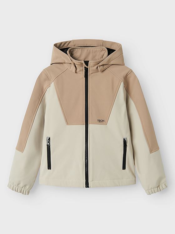 Name It Alfa08 Softshell Jacket Block Fo Silver Mink