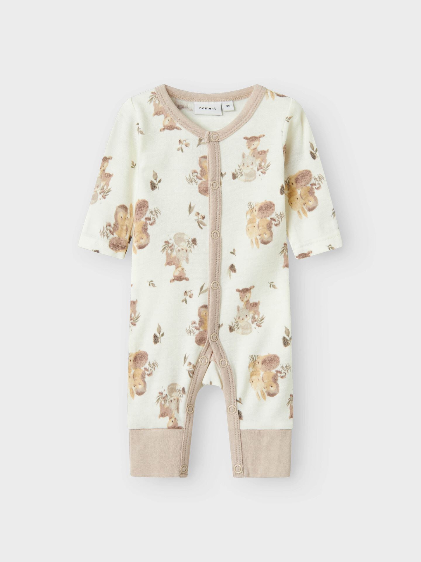 Name It Willu Wool Long Sleeve Nightsuit Pre Snow White