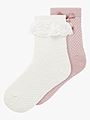 Name It Wakma Wo/Bl Structure 2-Pack Sock Snow White
