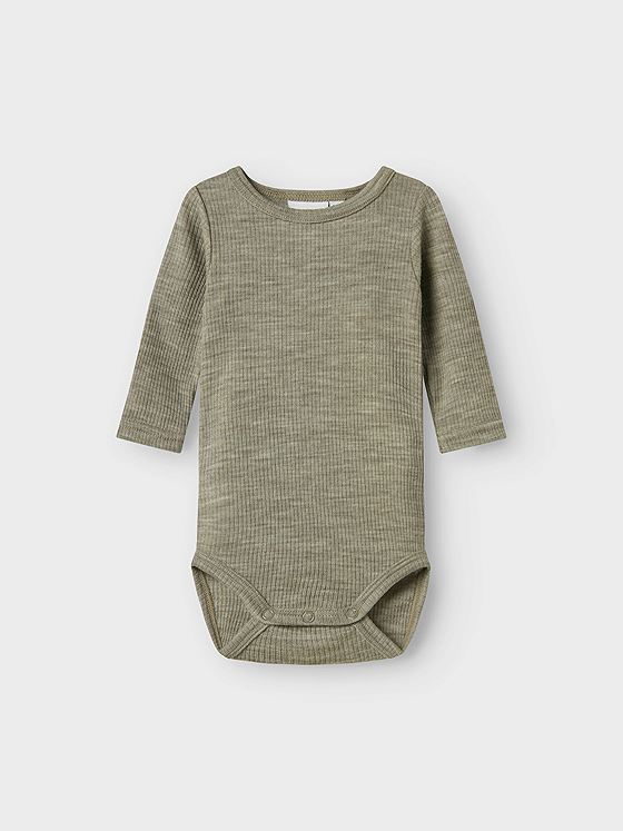 Name It Wax Wool Rib Long Sleeve Body Dried Sage