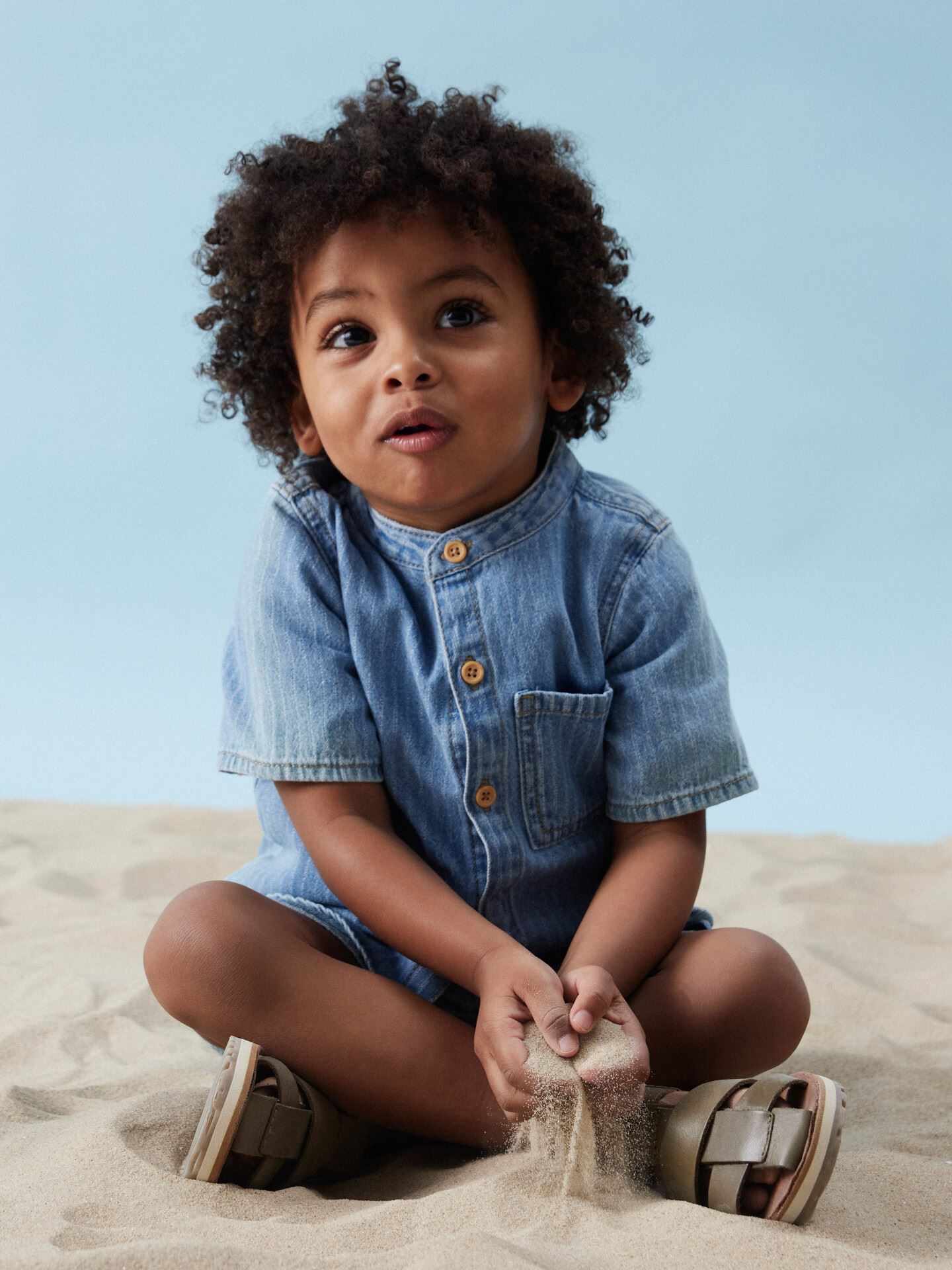 Name It Fido Short Sleeve Denim Shirt Light Blue Denim