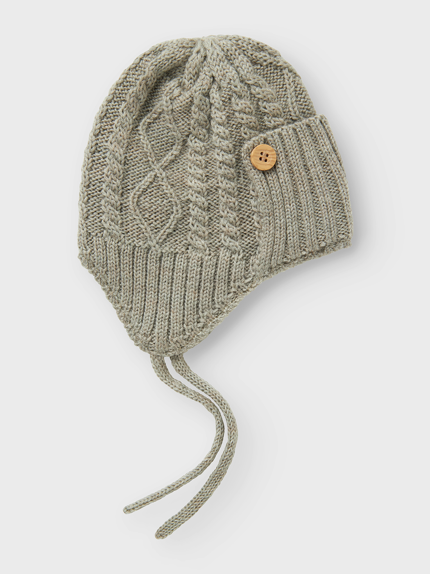 Name It Wrilla Button Wool Knit Hat Dried Sage