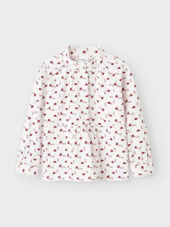 Name It Terina Long Sleeve Shirt All Over Print Xxv Bright White