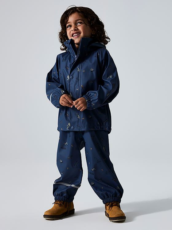 Name It Dry10 Rain Set Au Aop Fo Vintage Indigo