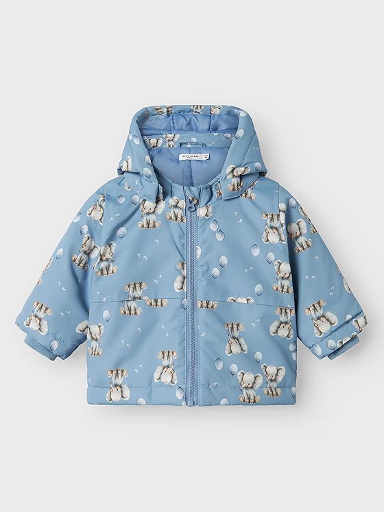 Name It Max Pa Jacket All Over Print Rain Washed ELEPHANT