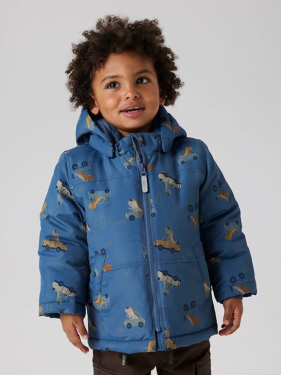 Name It Max Pa Jacket All Over Print Vintage Indigo DINO CAR