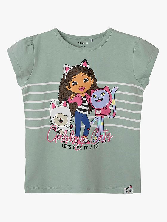 Name It Maria Gabby Short Sleeve Top Box Sky Aqua Gray