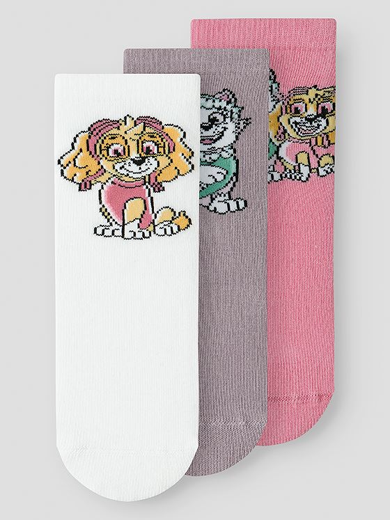 Name It Melina Pawpatrol 3Pack Sock Purple Dove