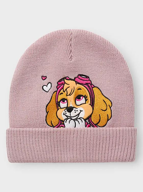 Name It Jiski Paw Knit Hat Burnished Lilac