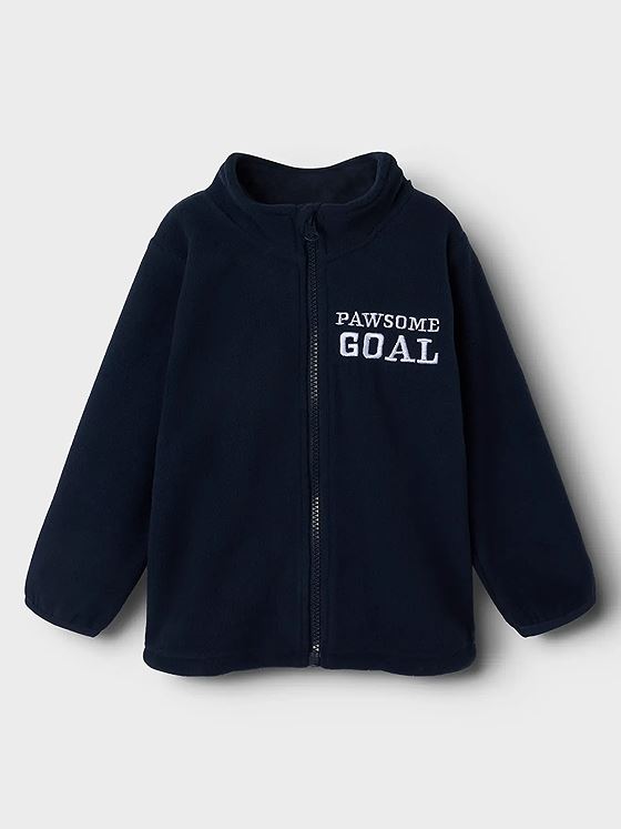 Name It Johan Paw Fleece Zip Navy Blazer
