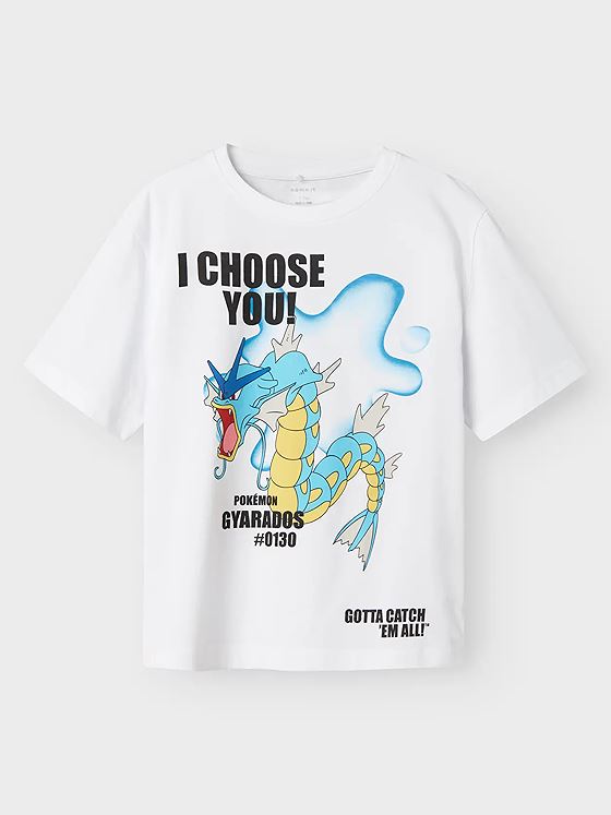 Name It Javis Pokemon Short Sleeve Top Sky Bright White