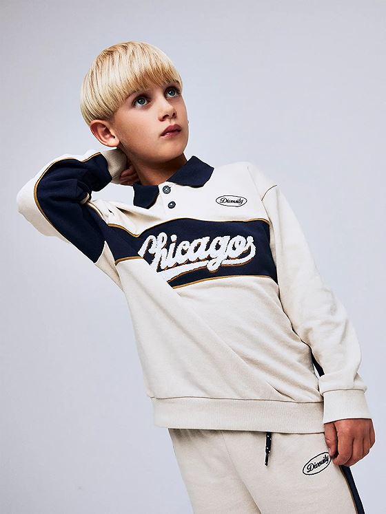 Name It Lucan Long Sleeve Sweat Polo Unbrushed Peyote