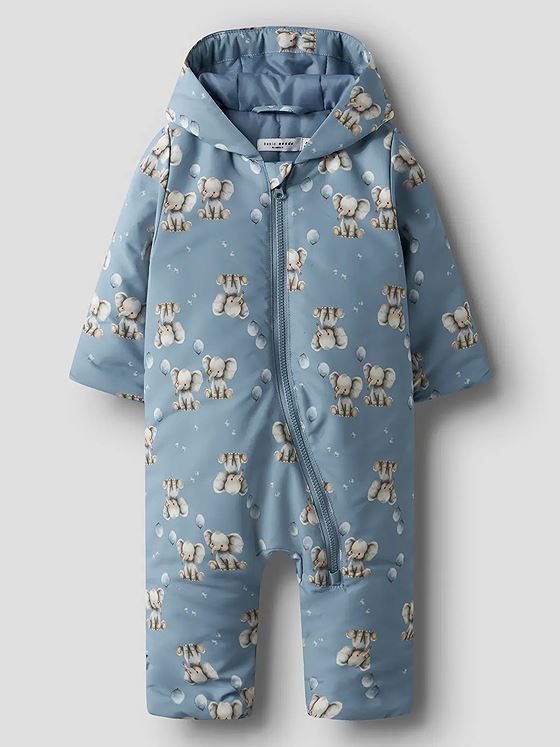 Name It Max Pa Suit All Over Print Rain Washed ELEPHANT