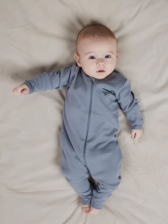 Name It Nightsuit 2-Pack Zip Airplane Peyote w/ Tradewinds