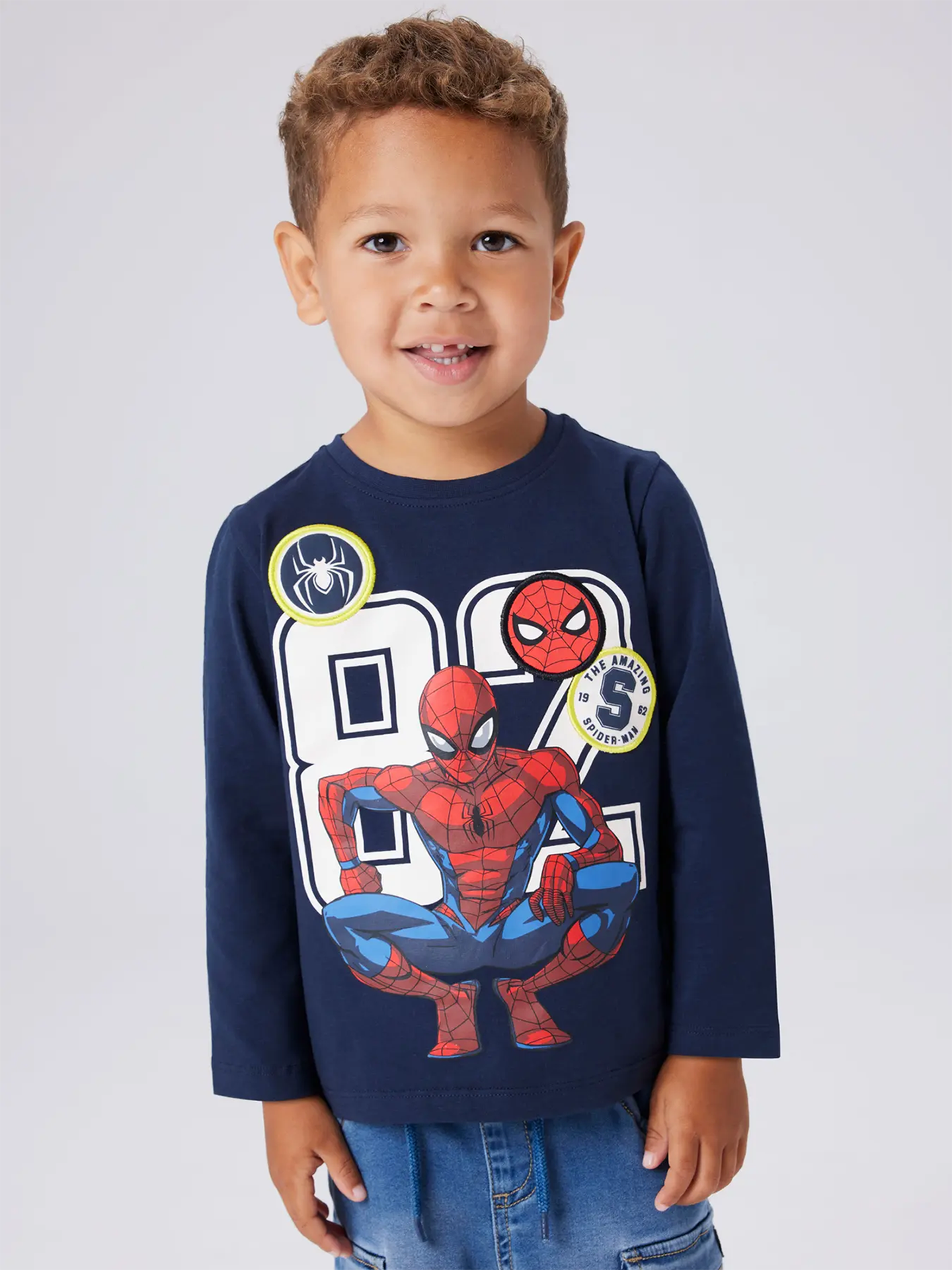 Name It Deep Spider Long Sleeve Nreg Top Box Marvel Navy Blazer