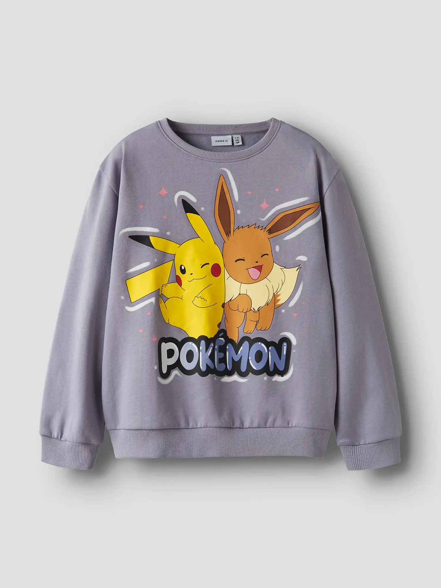Name It Jyd Pokemon Long Sleeve Nreg Sweat Brushed Sky Lavender Gray