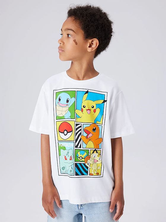 Name It Dams Pokemon Short Sleeve Top Box Sky Bright White