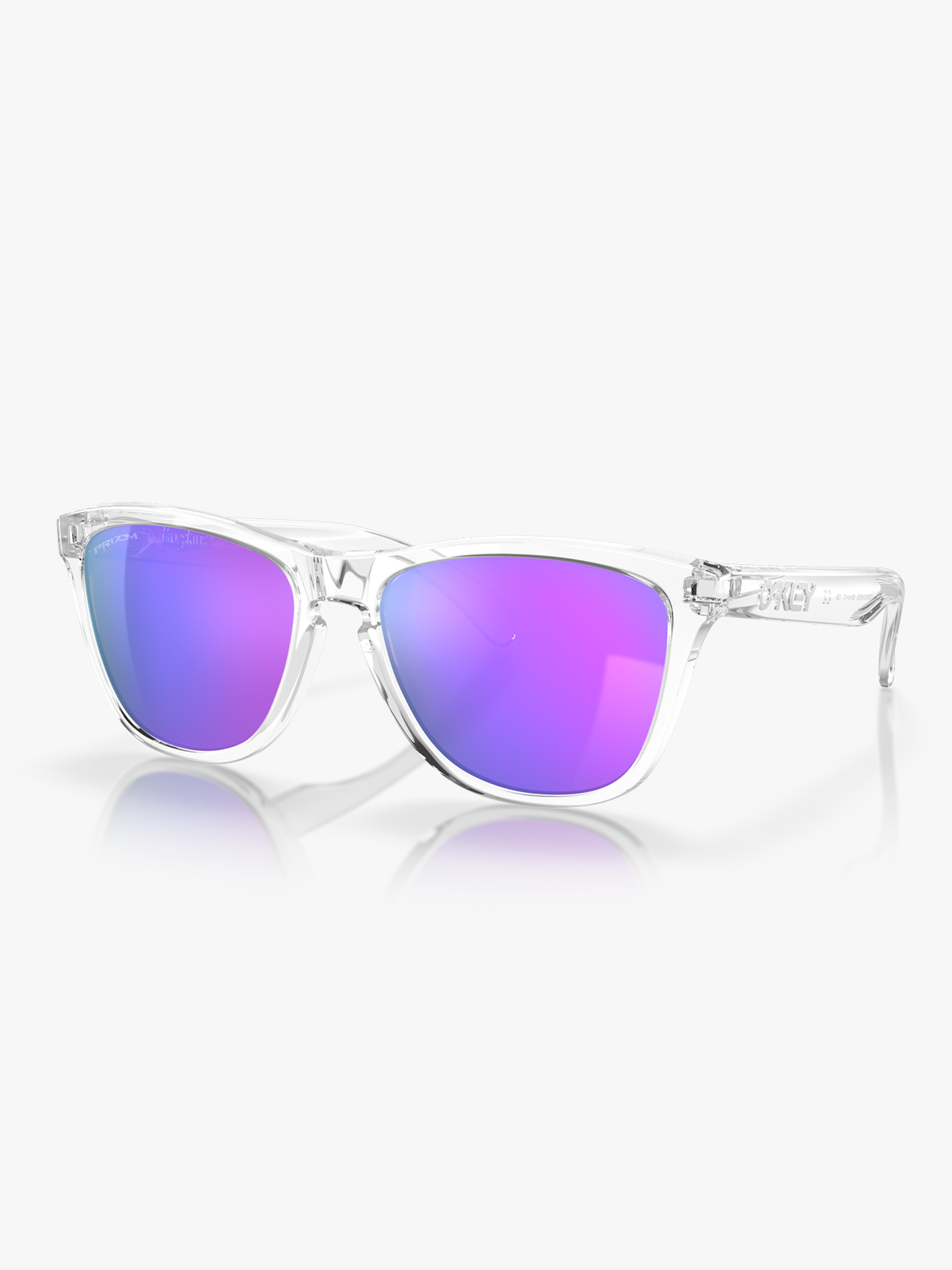 Oakley Frogskins Brilleglass: Prizm Violet / Innfatning: Polished Clear