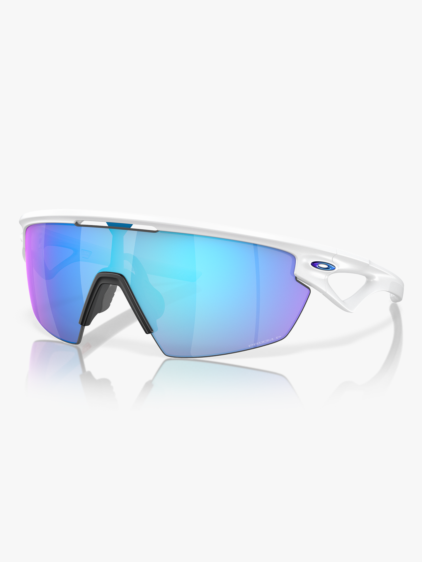 Oakley Sphaera Polarized Brilleglass: Prizm Sapphire Polarized / Innfatning: Matte White