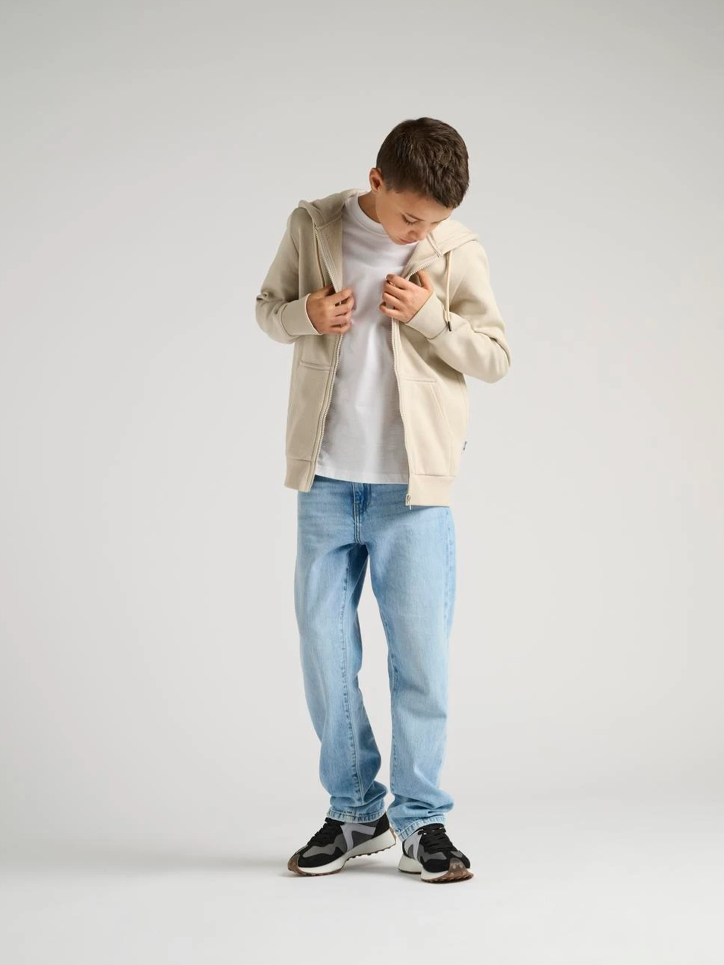 Only & Sons Jr Ceres Zip Hoodie Sweat Silver Lining